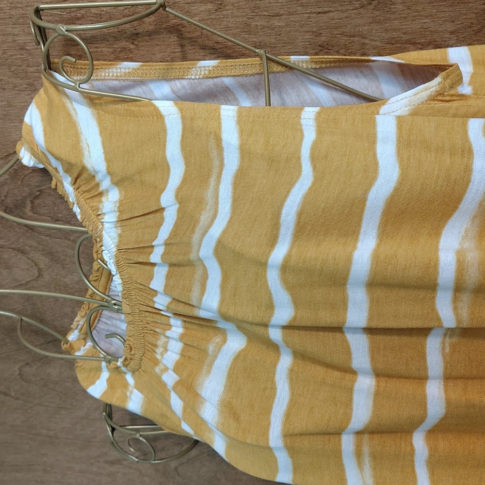 Simply Vera Vera Wang Mustard and Cream Striped Top